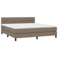 vidaXL Posteľný rám boxspring s matracom sivohned 180x200 cm látka