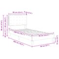 vidaXL Rám postele s čelnou doskou Sivohnedá 90 x 200 cm Látka