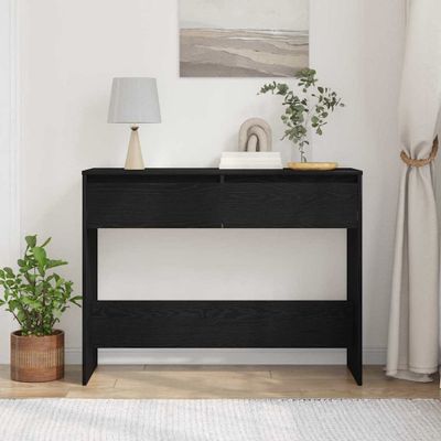 vidaXL Konzolový stôl Čierny dub 100 x 35 x 76,5 cm Kompozitné drevo