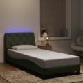 vidaXL Rám postele s LED bez matraca tmavosivý 80x200 cm zamat