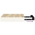 vidaXL Plávajúce nástenné police 4 ks dub a biele 23x23,5x3,8 cm MDF