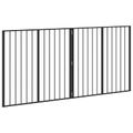 vidaXL Psia brána 2 Panels Čierna 100 x 100 cm Pozinkovaná oceľ