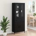 vidaXL Highboard Čierny dub 69,5 x 34 x 180 cm Kompozitné drevo