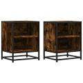 vidaXL Nočné stolíky 2 ks dymový dub 40x31x50 cm kompozitné drevo+kov
