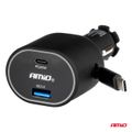Nabíjačka do auta Quick Charge s navíjacím káblom AMiO-04176
