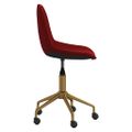 3086111 vidaXL Swivel Dining Chairs 6 pcs Wine Red Velvet(3x333501)
