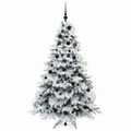vidaXL Umelý vianočný stromček s 300 LED-i Biela 180 cm PE a PVC