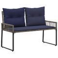 vidaXL Vonkajšia lavička 2 -Seater 4 ks 110 x 59 x 82 cm polyratan