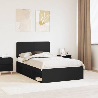 vidaXL Rám postele Čierna 135 x 190 cm Masívne borovicové drevo