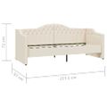 vidaXL Pohovka s USB krémová látková 90x200 cm
