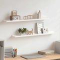 vidaXL Poličky na zarámované obrázky 2 ks biele 80x9x3 cm MDF