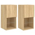 vidaXL TV skrinky s LED svetlami 2 ks dub sonoma 30,5x30x60 cm