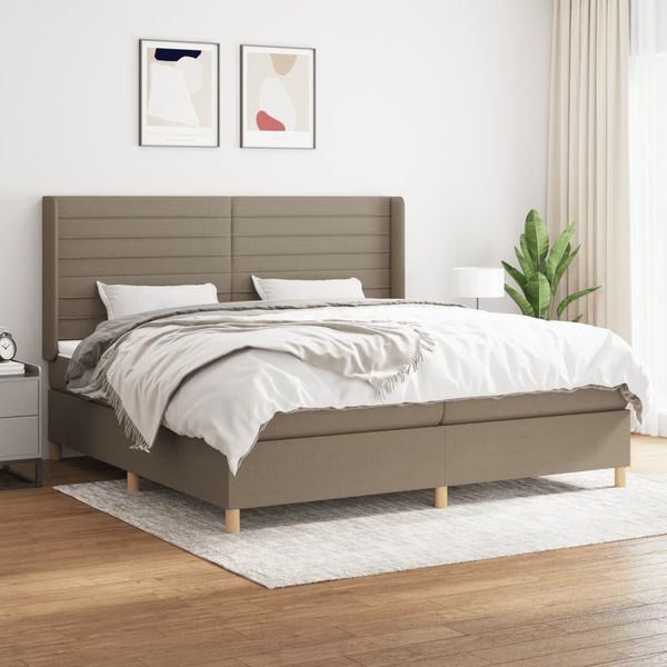 vidaXL Boxspring posteľ s matracom sivohnedý 200x200 cm látka