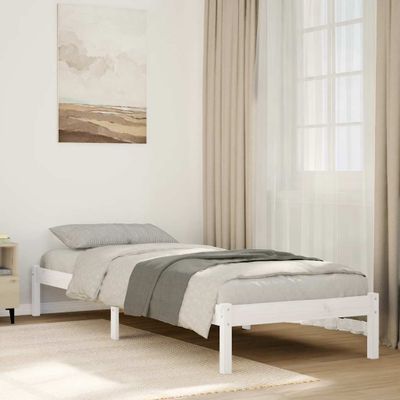 vidaXL Extra dlhá posteľ bez matraca biela 100x220 cm masívna borovica