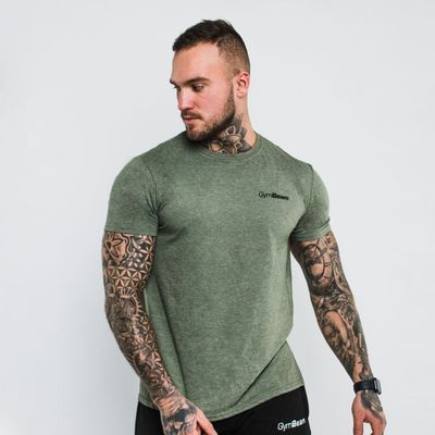 Tričko Basic Heather Military - GymBeam, veľkosť XXL
