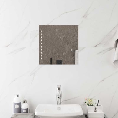 vidaXL Zrkadlo do kúpeľne s LED Priehľadná 40 x 40 cm tvrdené sklo