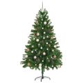 vidaXL Vianočný stromček s 300 LED-i so stojanom Zelená 180 cm PE