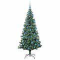 vidaXL Umelý predsvietený vianočný stromček Zelená 180 cm PVC