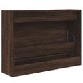 vidaXL Botník hnedý dub 80x21x57 cm kompozitné drevo