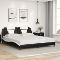 vidaXL Rám postele Viana s LED bez matraca čierno-biely 180x200 cm