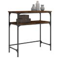 vidaXL Konzolový stolík dymový dub 75x35,5x75 cm kompozitné drevo