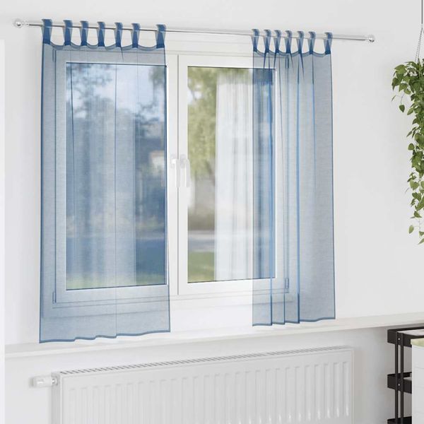 vidaXL Voálové závesy so slučkami 2 ks, kráľovská modrá 140x140 cm
