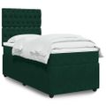 vidaXL Posteľný rám boxsping s matracom tmavozelený 90x200 cm zamat