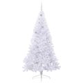 vidaXL Umelý vianočný stromček s 300 LED-i Biela 210 cm PVC a oceľ