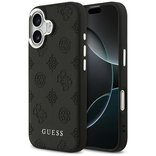 Puzdro Guess Peony Hot Stamp Script MagSafe pre iPhone 17 čierne