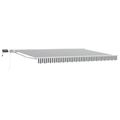 vidaXL Ručný rám markízy s LED Antracitová a biela 5 × 3,5 m