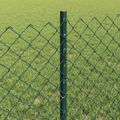 vidaXL Sieťový plot s stĺpom 25 x 0,6 m PVC potiahnutá oceľ Zelená