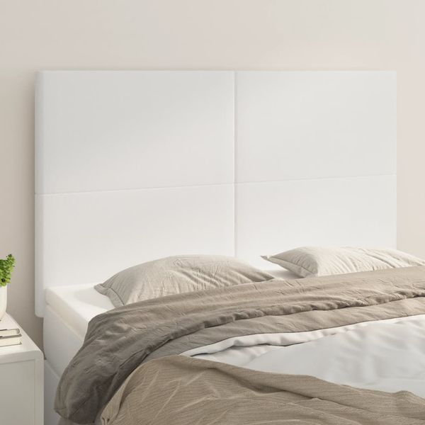vidaXL Čelo postele biele 144x5x118/128 cm umelá koža