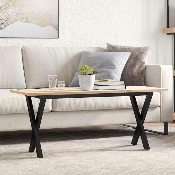 vidaXL Konferenčný stolík v tvare X 110x40x45 cm borovica a oceľ