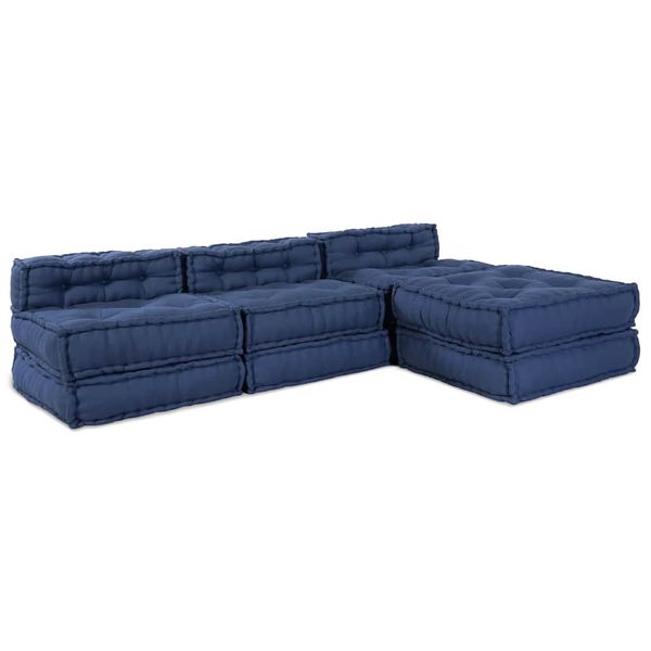 vidaXL Modulová pohovka 4 pcs Indigo Látka