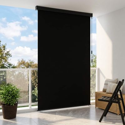 vidaXL Roleta Čierna 80 x 250 cm Textil a hliník