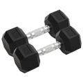 vidaXL Jednoručné činky 2 ks 8 kg celkové liatina