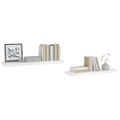 vidaXL Plávajúce nástenné police 2 ks, lesklé biele 90x23,5x3,8cm, MDF