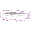 vidaXL Posteľný rám hnedý dub 120x200 cm kompozitné drevo a kov