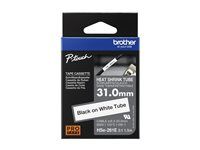 Čierna na bielej - Rolka (3,1 cm x 1,5 m) 1 kazeta/y závesný box - páska pre teplom zmršťovaciu trubicu - pre P-Touch PT-D800W
