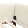 vidaXL Rohový rám postele s čelnou doskou Krémová 90 cm x 190 cm Zamat