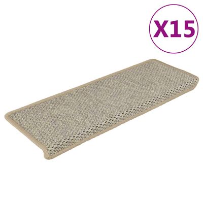 vidaXL Samolepiace nášľapy na schody, sisalový vzhľad 15 ks 65x21x4 cm svetlozelené