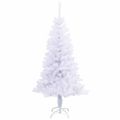 vidaXL Umelý vianočný stromček s 150 LED-i Biela 150 cm PVC a oceľ