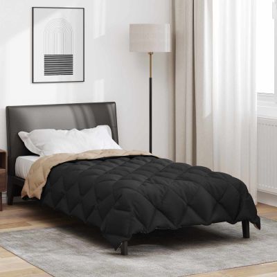 vidaXL Zimný prehoz Čierna a taupe 155 x 220 cm Mikrovlákno
