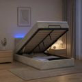 vidaXL Ottoman posteľ s matracom a LED Svetlosivá 120 x 190 cm Zamat