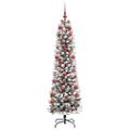 vidaXL Umelý vianočný stromček Biela 180 cm PVC, kov a plast