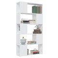 vidaXL Knižnica/deliaca stena biela 80x24x155 cm drevotrieska