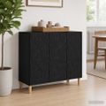 vidaXL Servírovacia skriňa Čierna 89 x 34,5 x 80 cm Kompozitné drevo