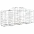 vidaXL Oblúkové gabionové koše 4 ks 200x50x80/100cm pozinkované železo