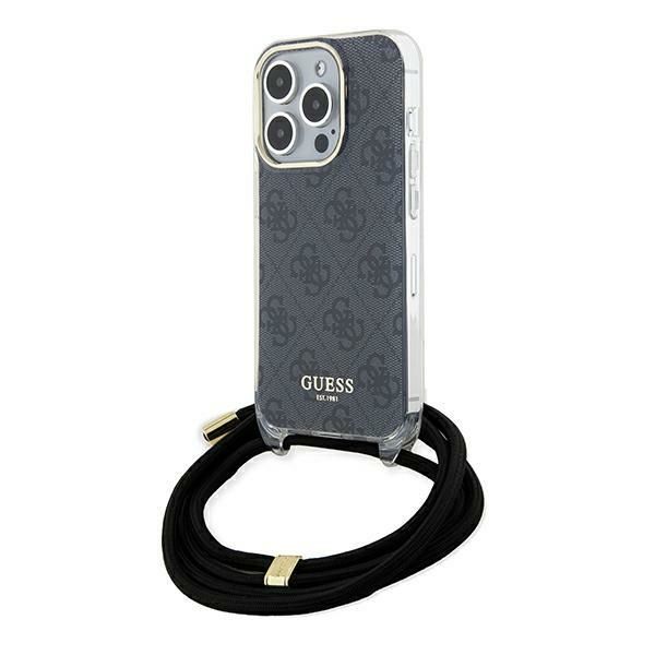 Puzdro Guess pre iPhone 15 Pro 6,1" GUHCP15LHC4SEK čierna HC CROSSBODY CORD 4G PRINT