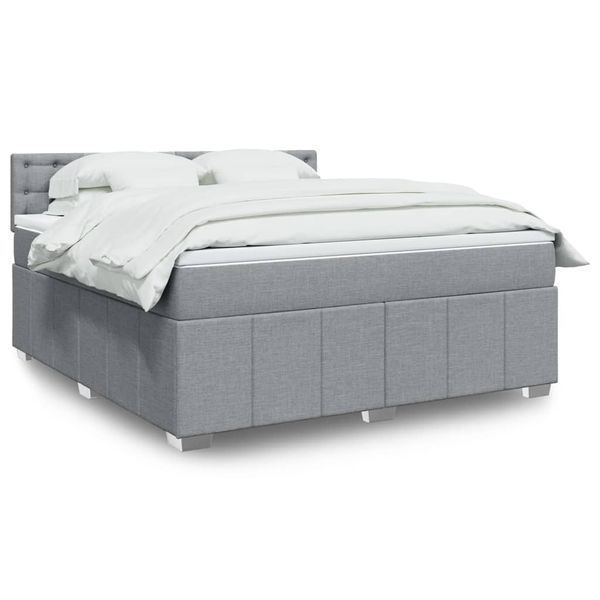 vidaXL Boxspring posteľ s matracom bledosivá 180x200 cm látka